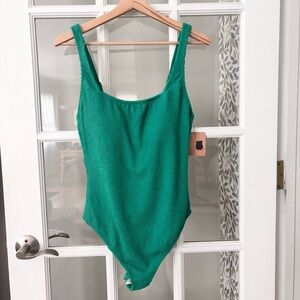 SHADE & SHORE Textured Full Coverage One-Piece Swimsuit Sz 16 NWT